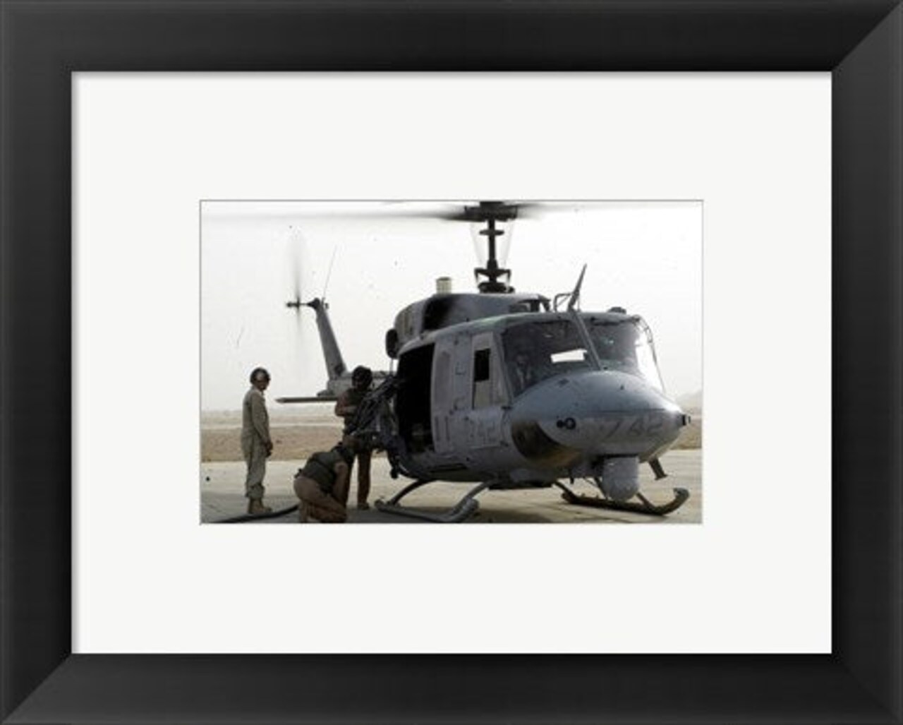 Framed Art US Marine Corps UH-1N Huey helicopter Wall Decor 18x24 Artwork
